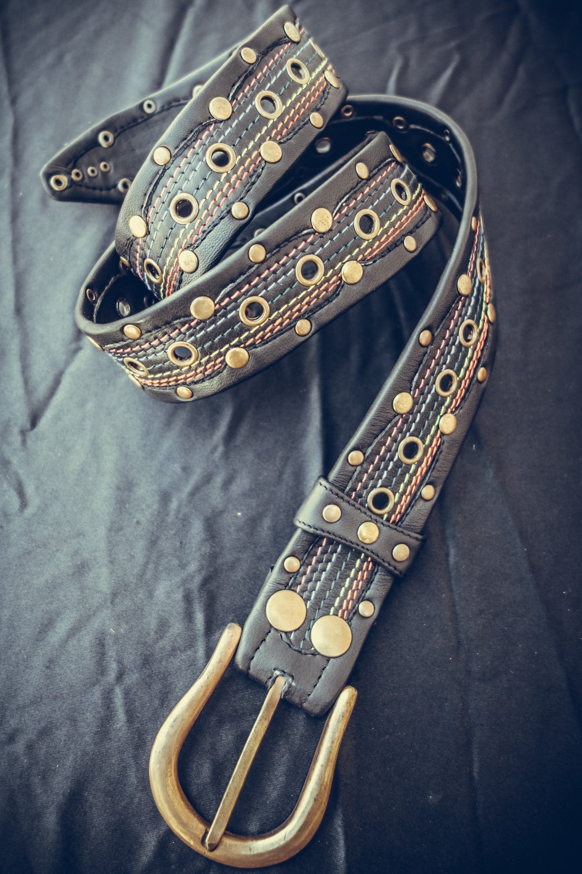 Rainbow leather belt - anahata designs