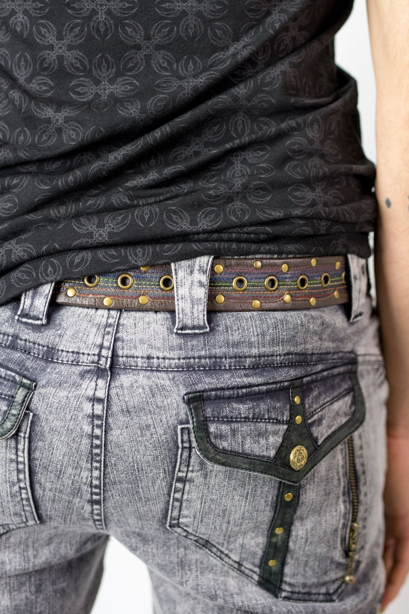 Rainbow leather belt - anahata designs