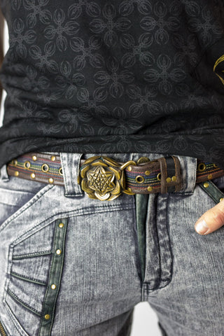 Rainbow leather belt - anahata designs
