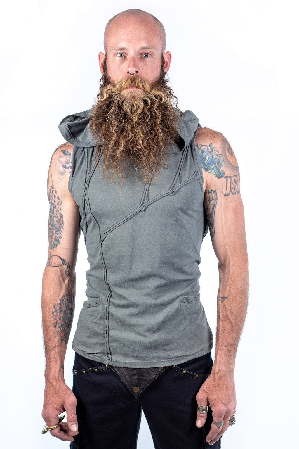 Linear Hooded Tank Top - anahata designs/infiniti now
