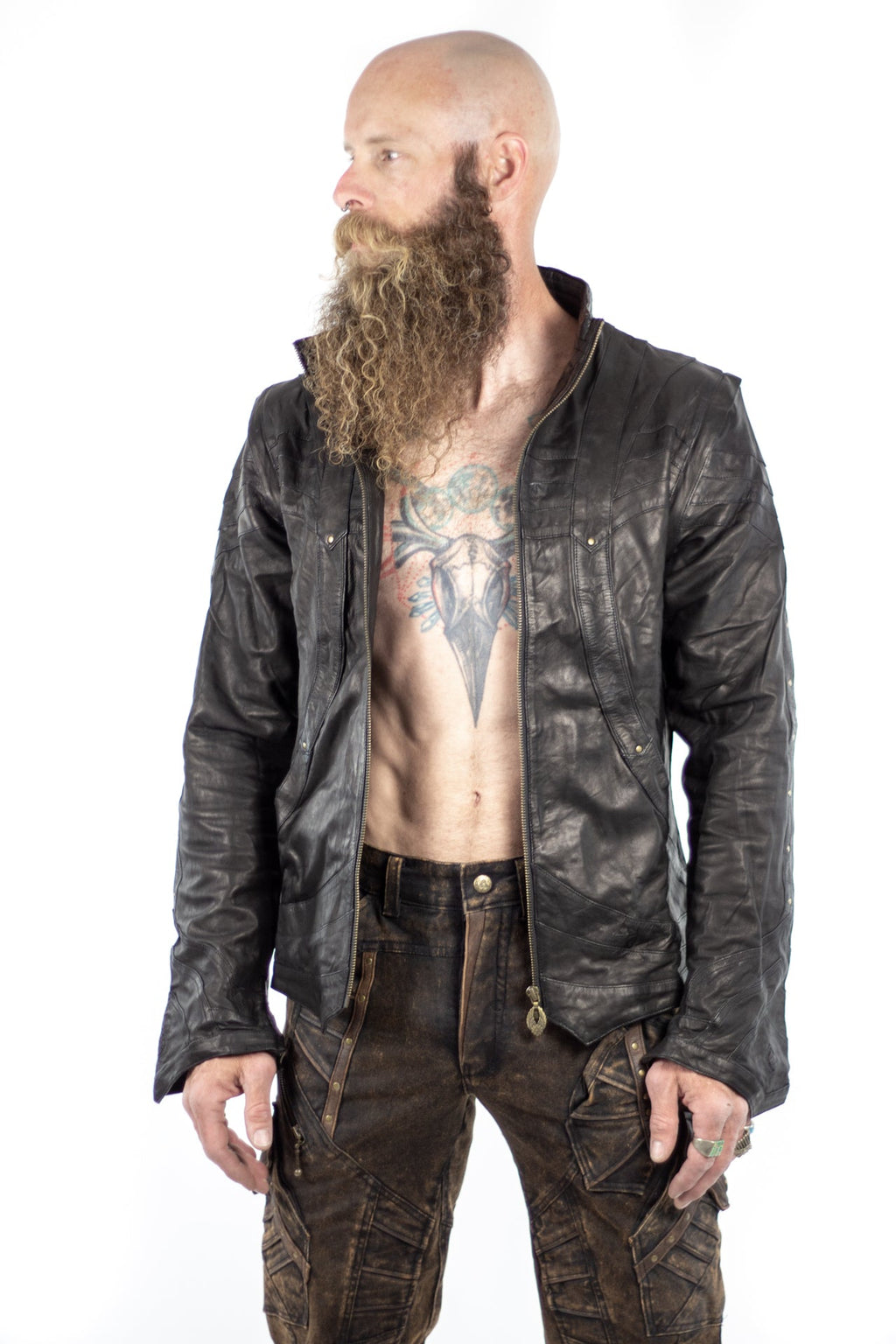 Taurid Leather Mens Cut Jacket - anahata designs/infiniti now