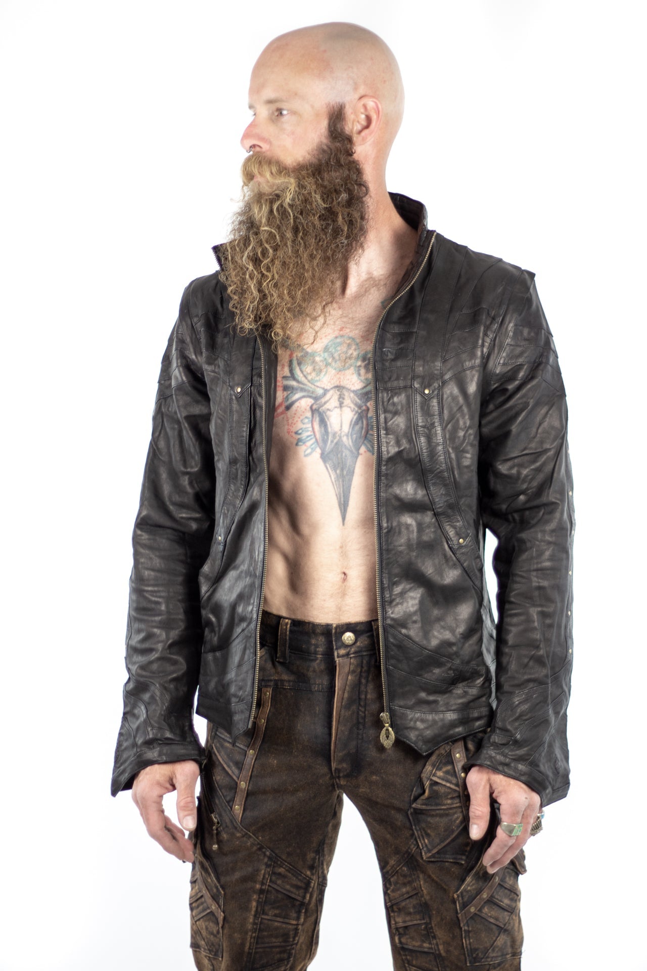 Taurid Leather Mens Cut Jacket - anahata designs/infiniti now