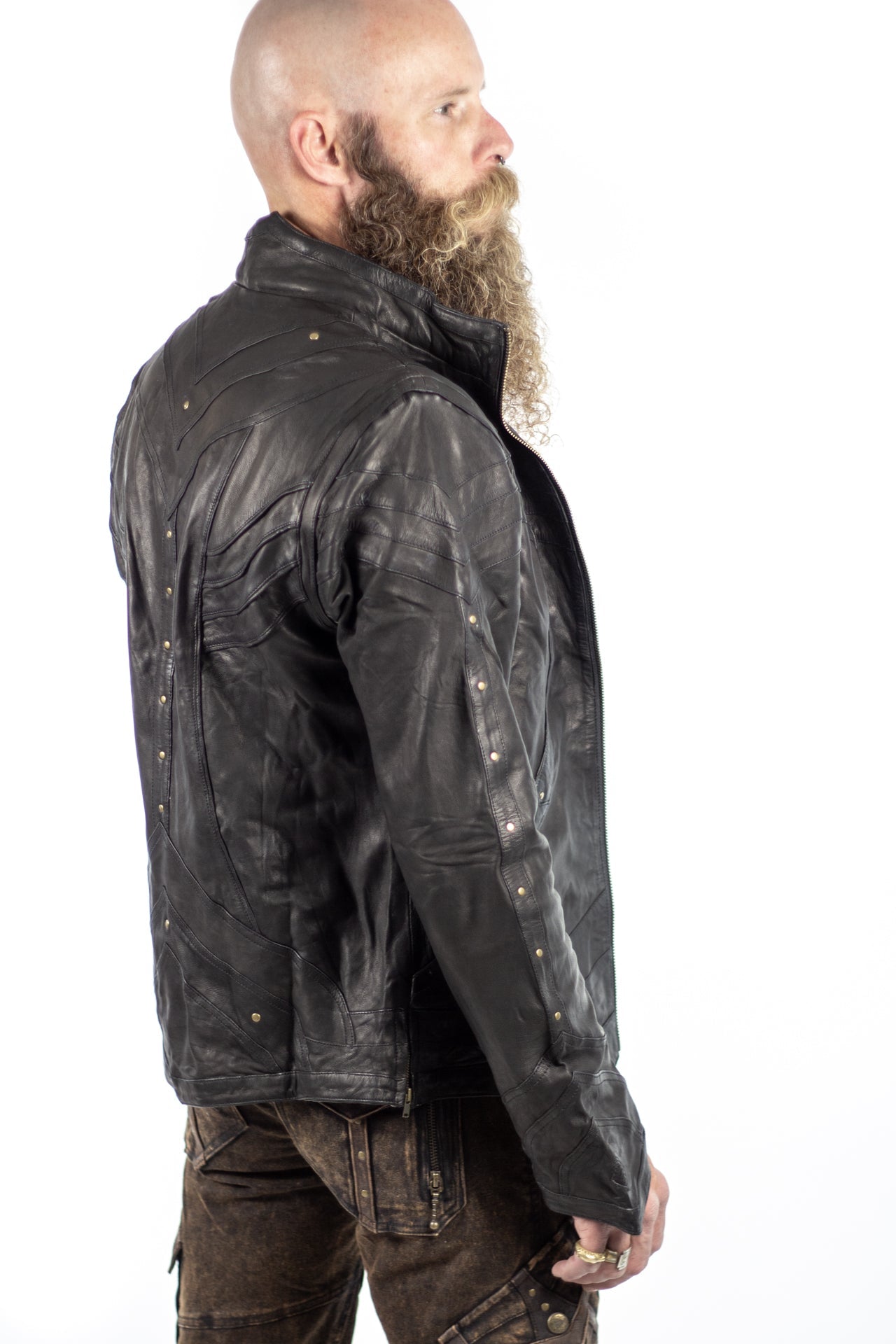 Taurid Leather Mens Cut Jacket - anahata designs/infiniti now