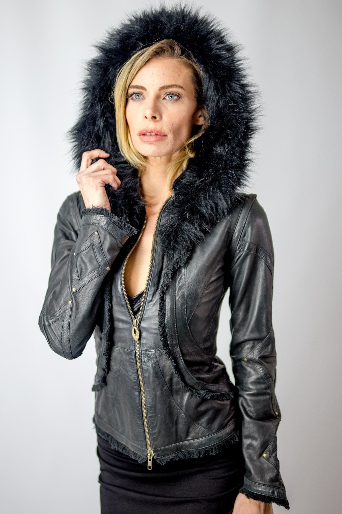 Victory Womens Cut Leather Jacket - anahata designs/infiniti now