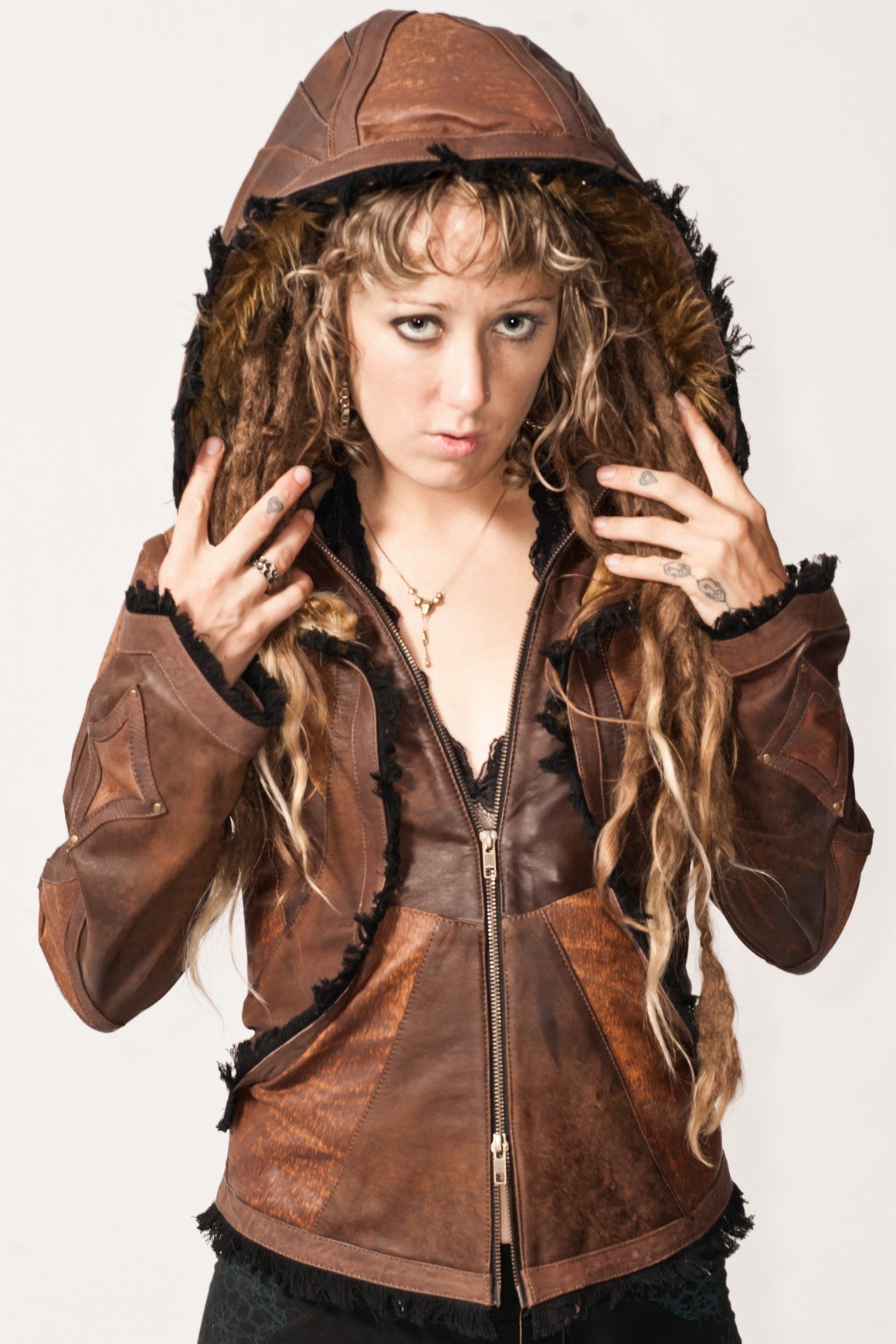 Victory Womens Cut Leather Jacket - anahata designs/infiniti now