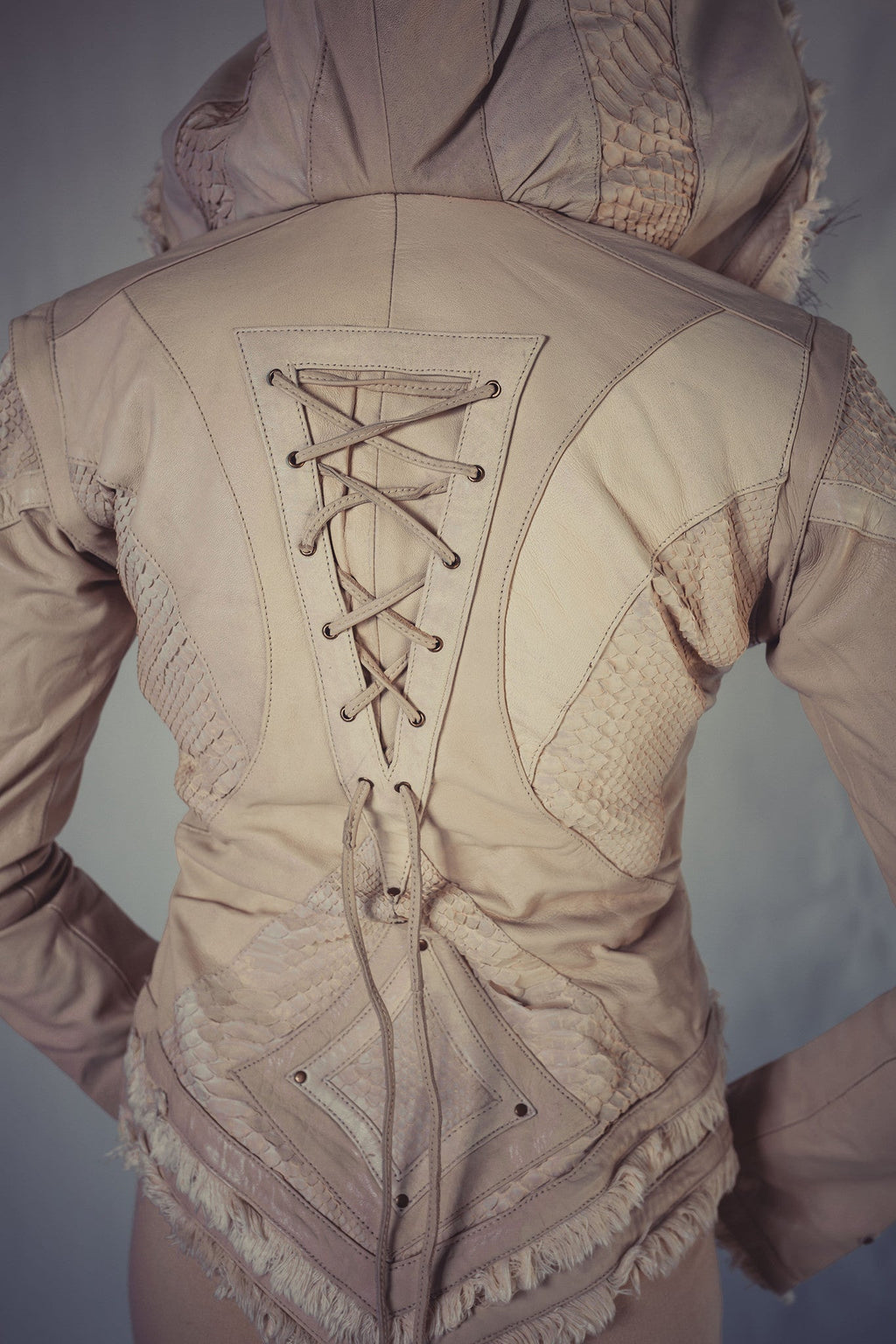 Victory Womens Cut Python Leather Jacket - anahata designs/infiniti now