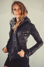 Victory Womens Cut Python Leather Jacket - anahata designs/infiniti now