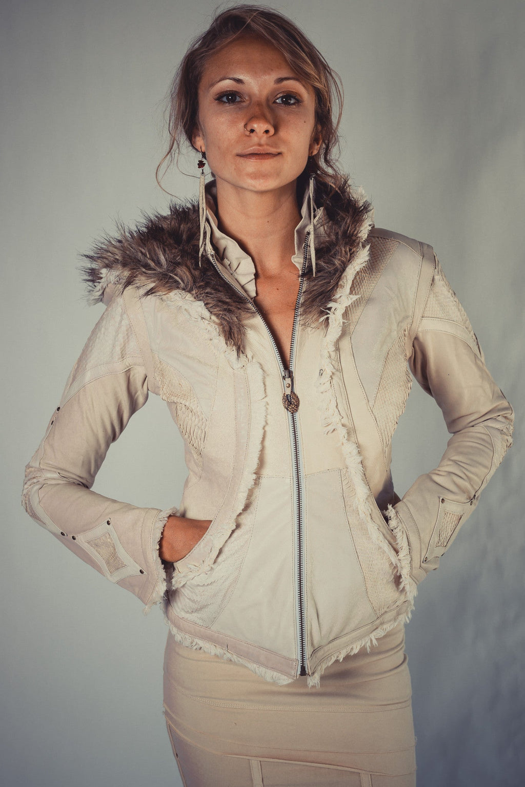 Victory Womens Cut Python Leather Jacket - anahata designs/infiniti now