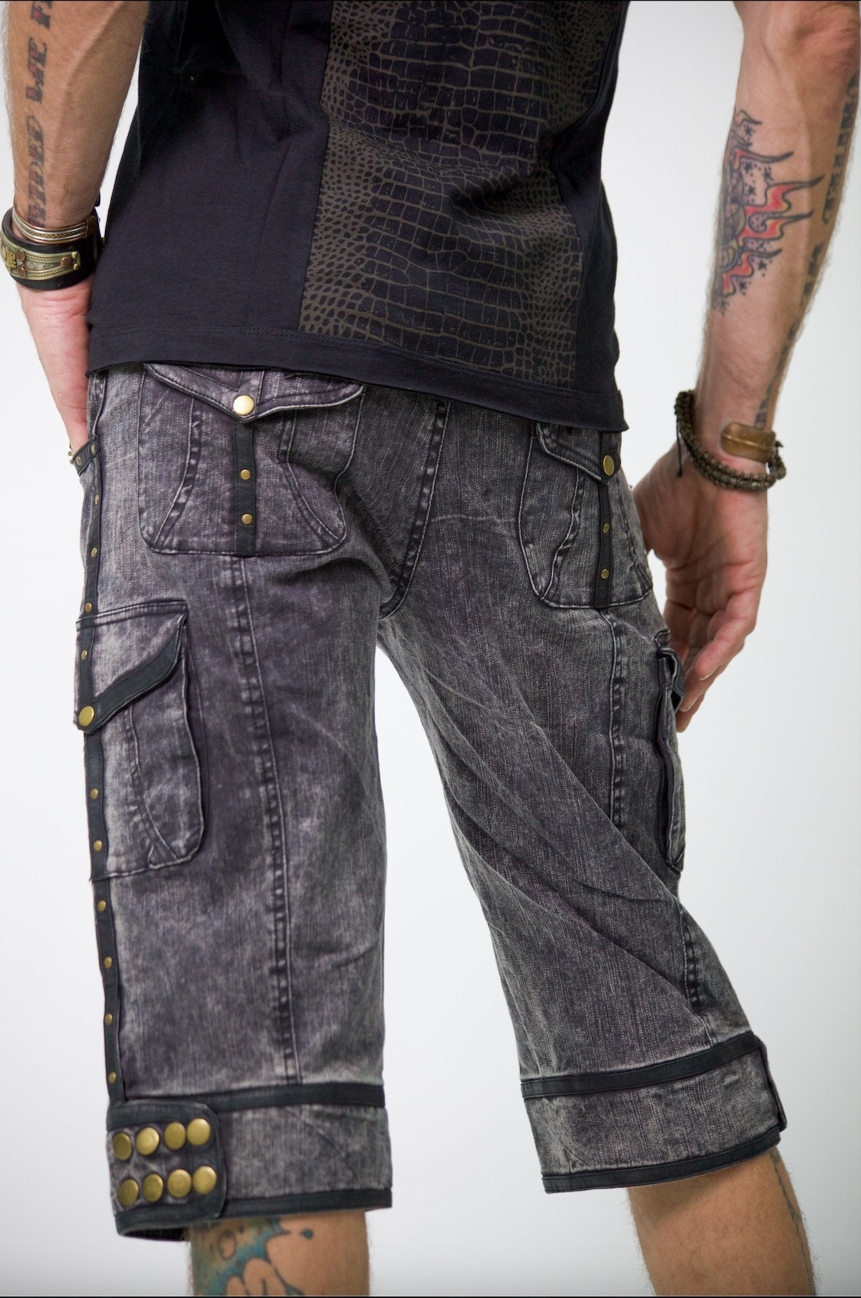 Aike stretch denim shorts new material - anahata designs