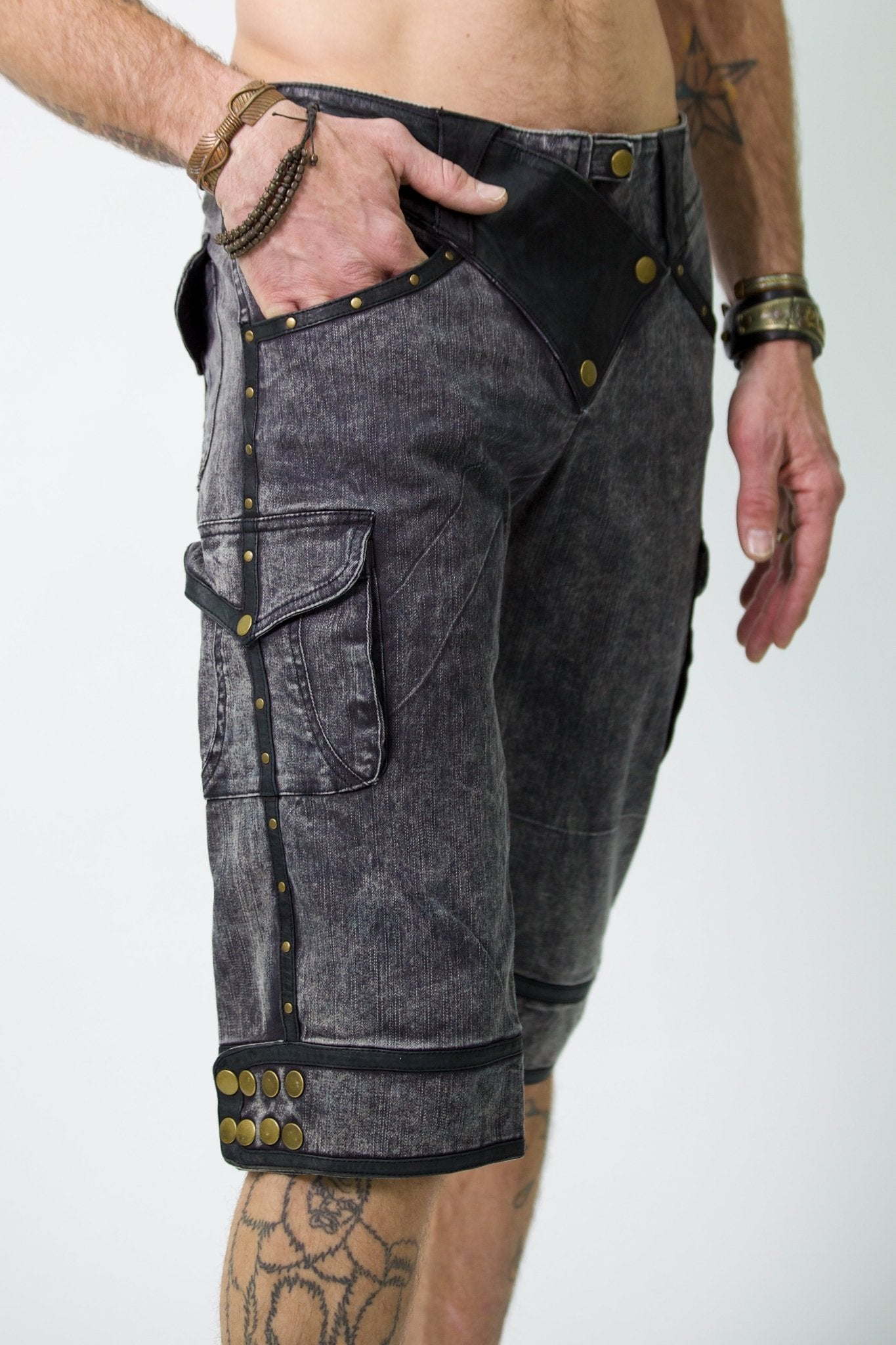 Aike stretch denim shorts new material - anahata designs