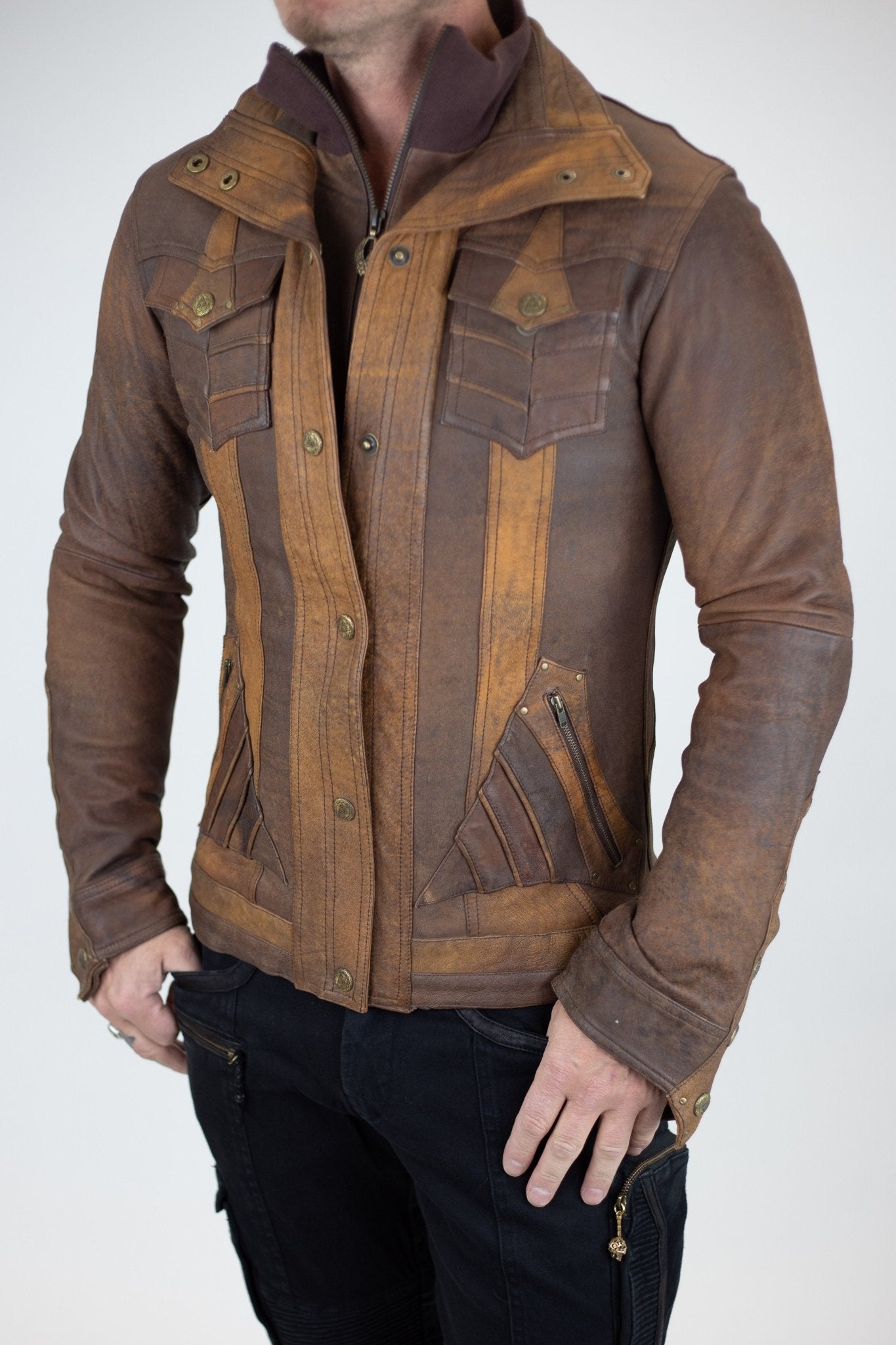 く*に様 archive attachment leather jacket n Alloy Leather Jacket – anahata designs/infiniti now