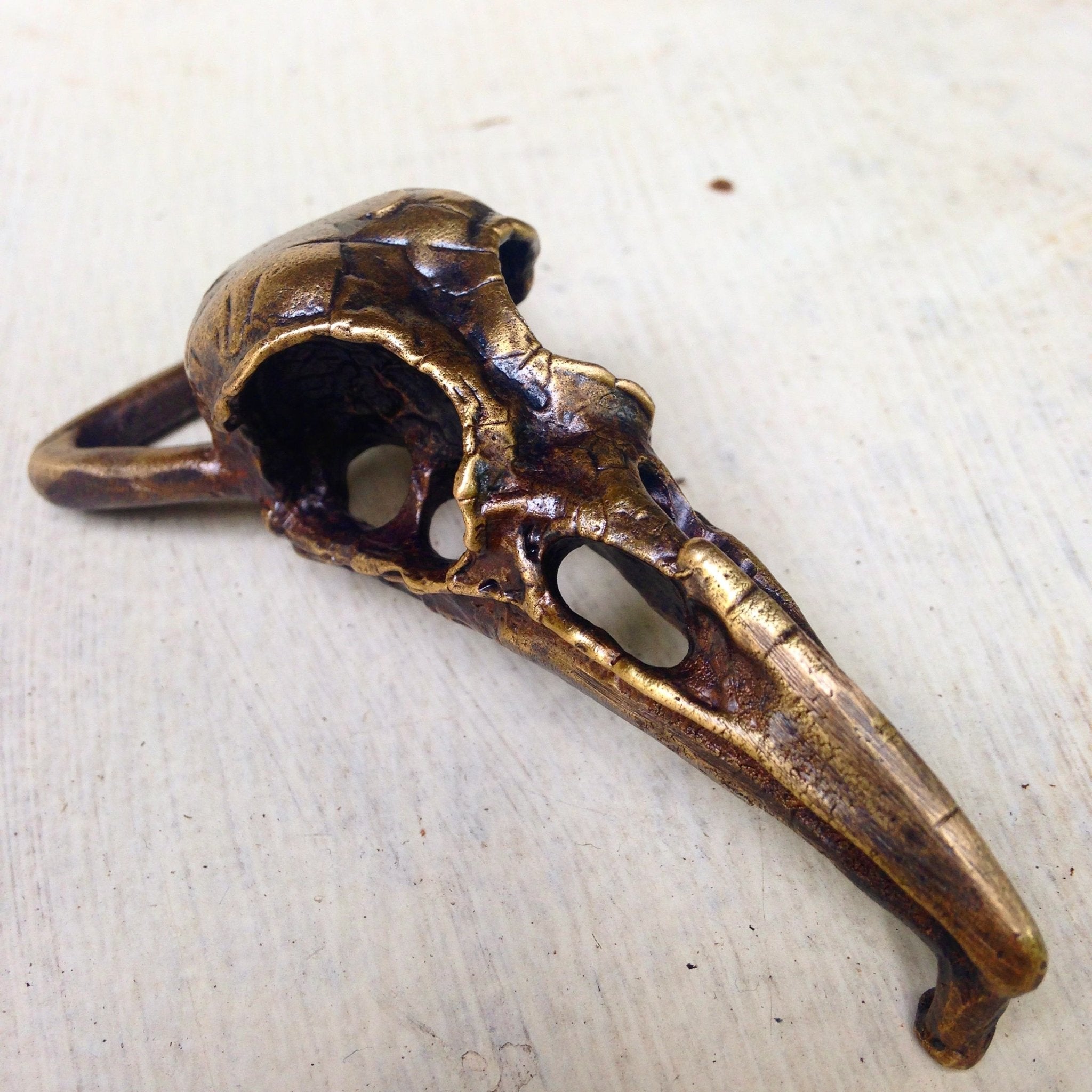 Brass Old Crow Skull Belt Buckle – anahata designs/infiniti now