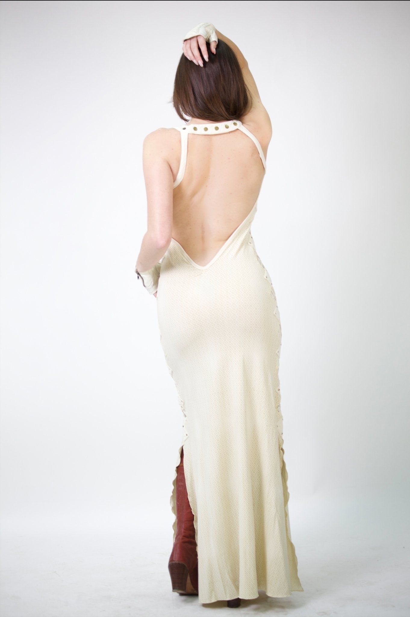 white christmas dresses Bec & Bridge ‘diamond days’ cloud blue cut out maxi main image 0