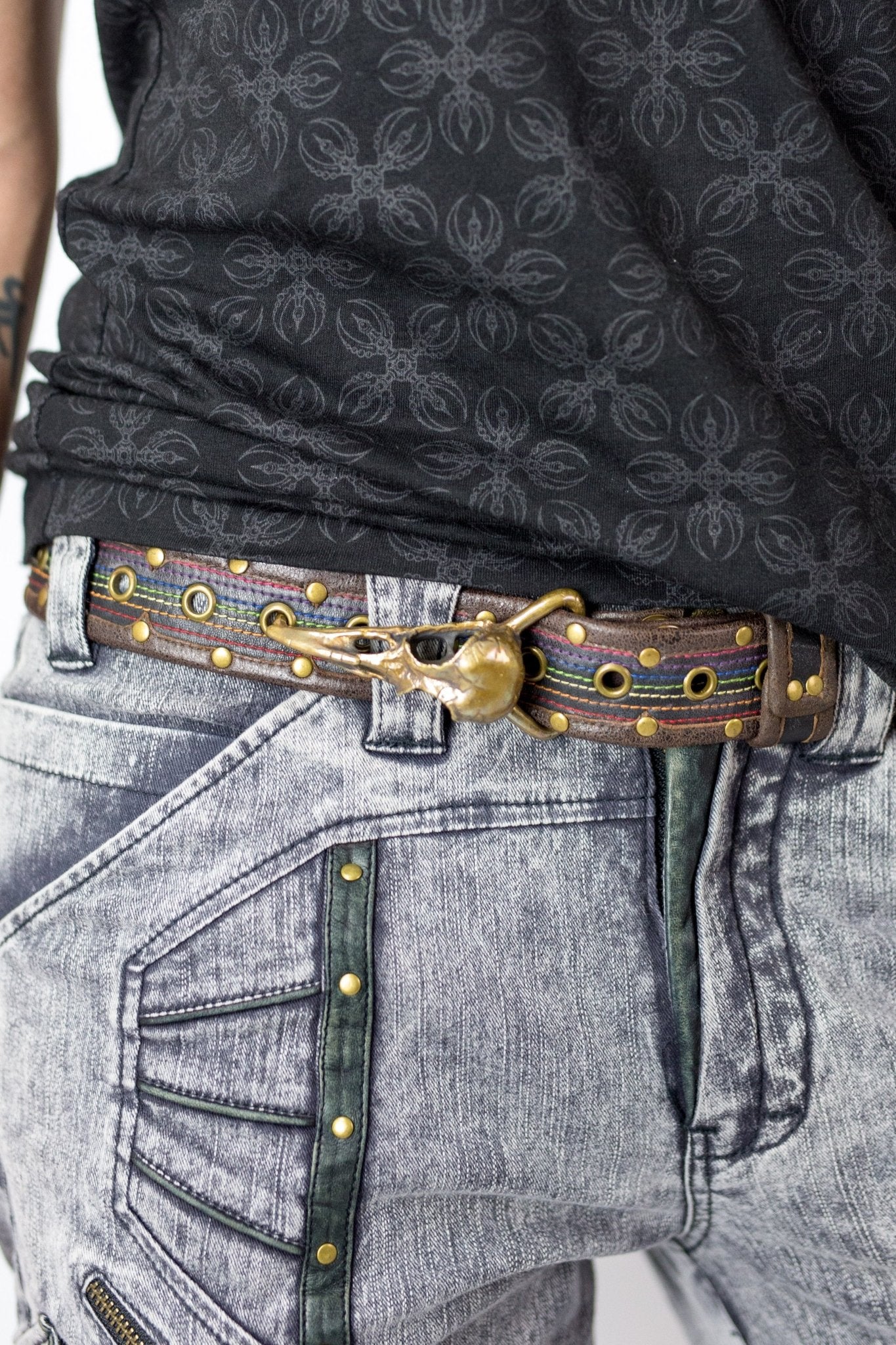 Rainbow leather belt - anahata designs