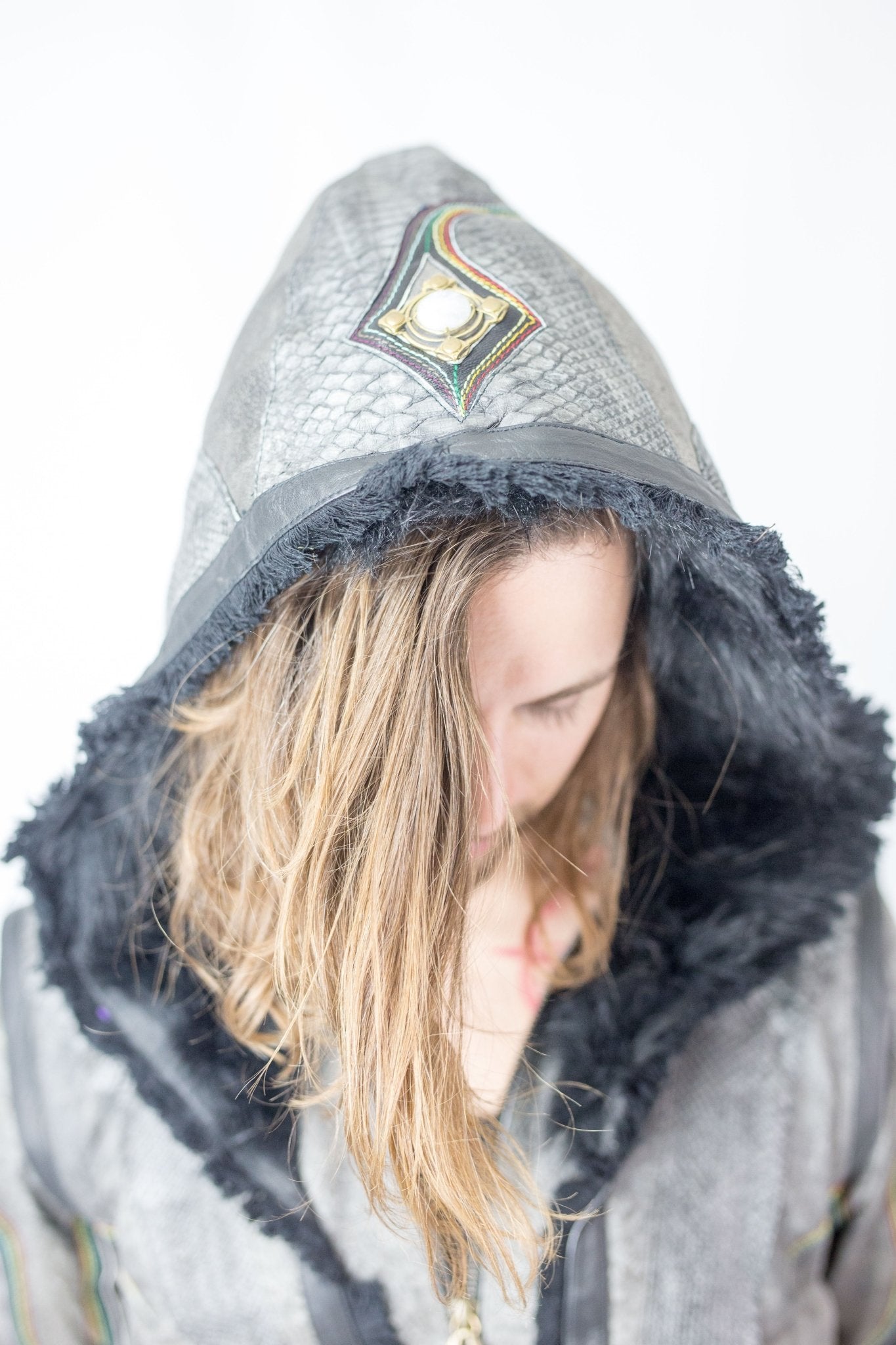 Rainbow Python leather jacket - anahata designs
