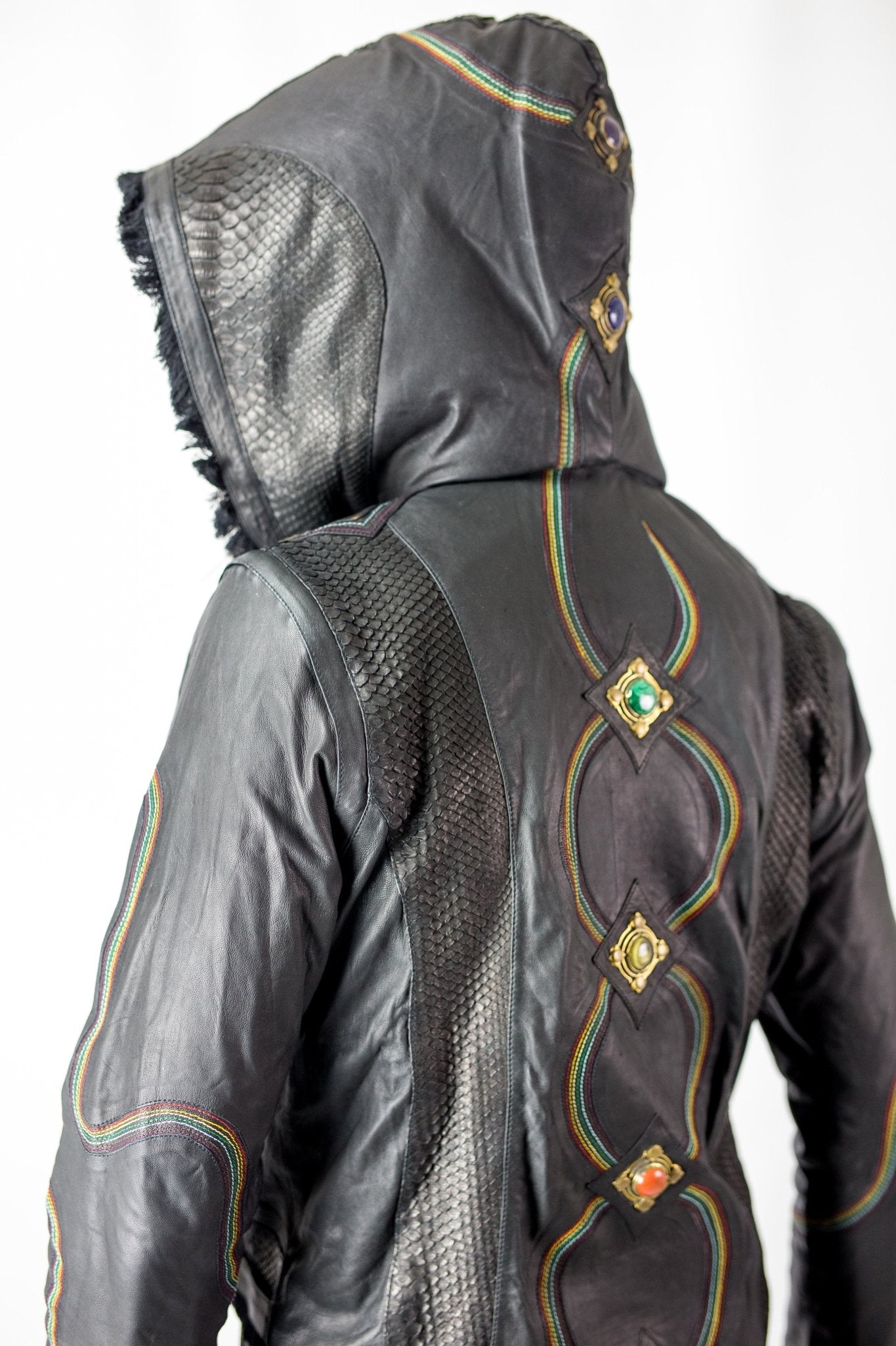 Rainbow Python leather jacket - anahata designs