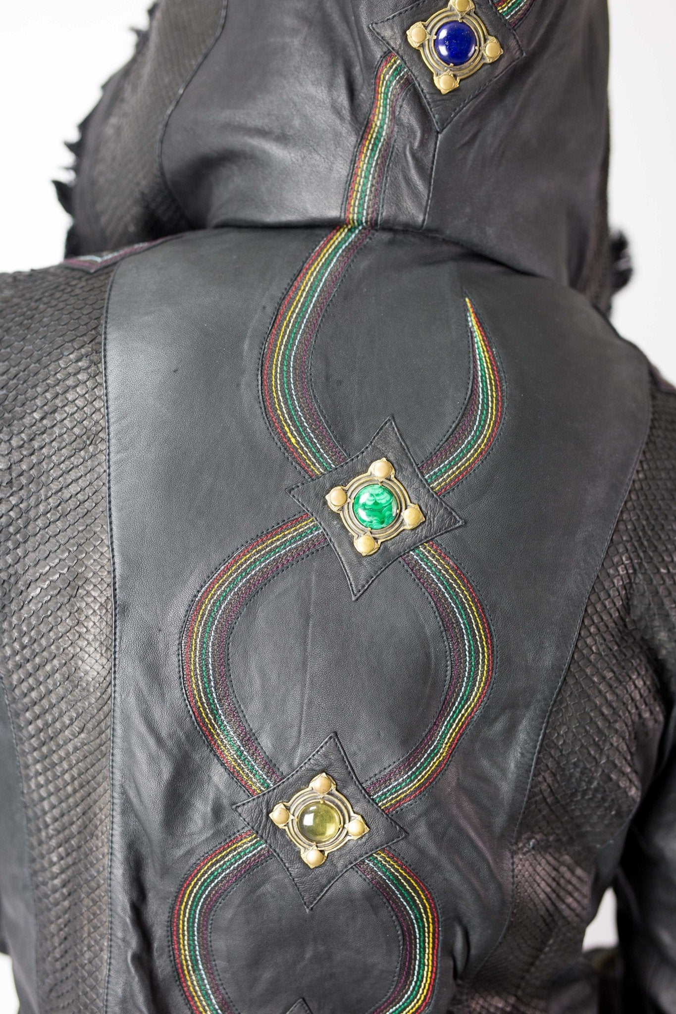 Rainbow Python leather jacket - anahata designs
