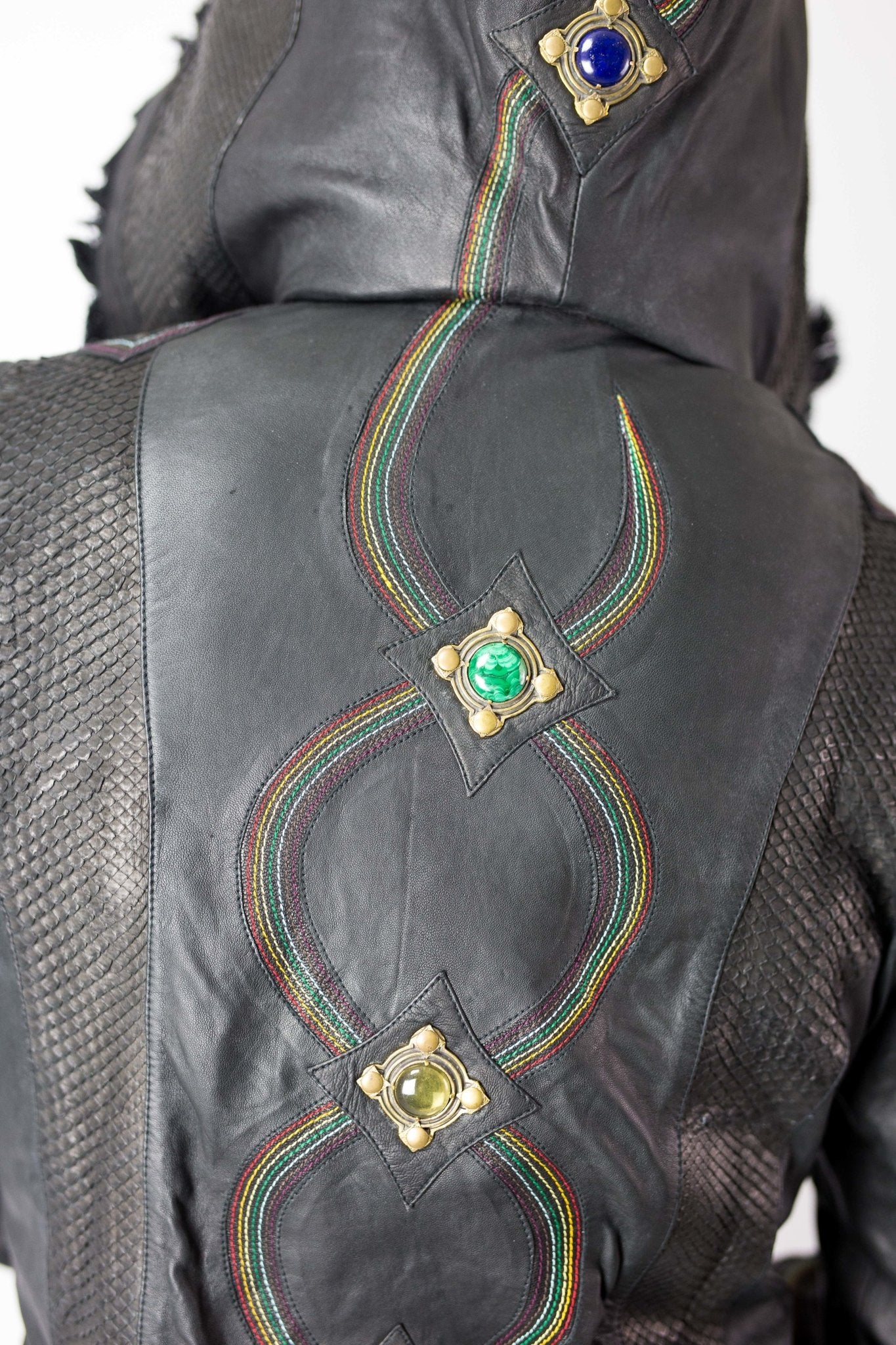 Rainbow Serpent mens cut leather jacket - anahata designs/infiniti now