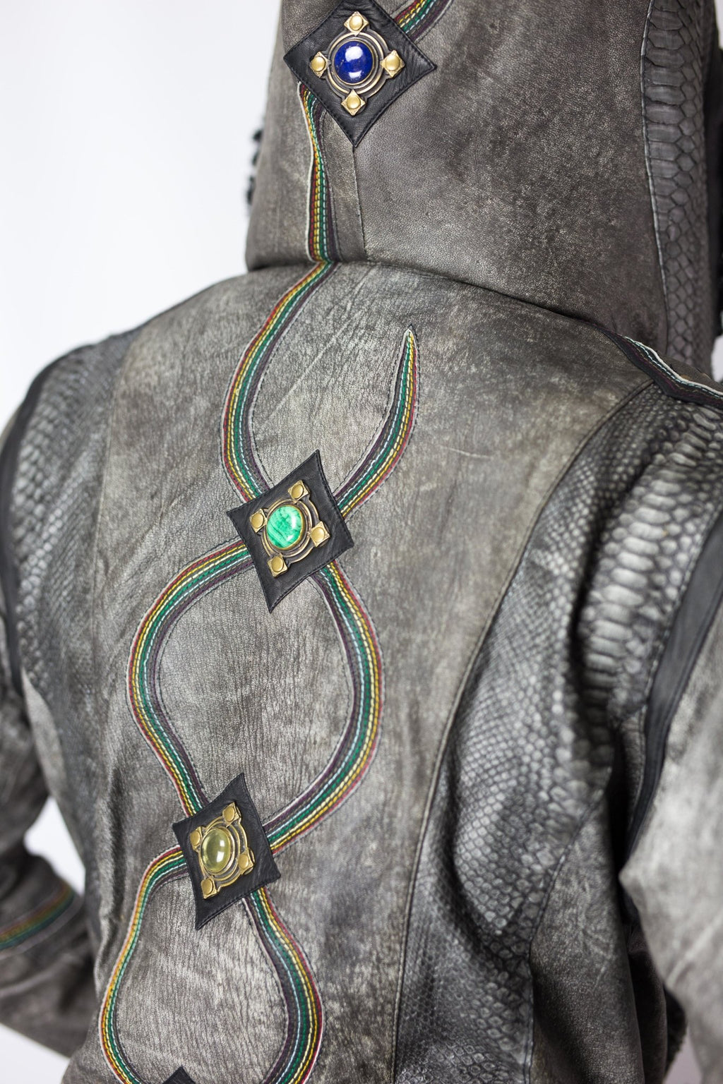 Rainbow Python leather jacket - anahata designs