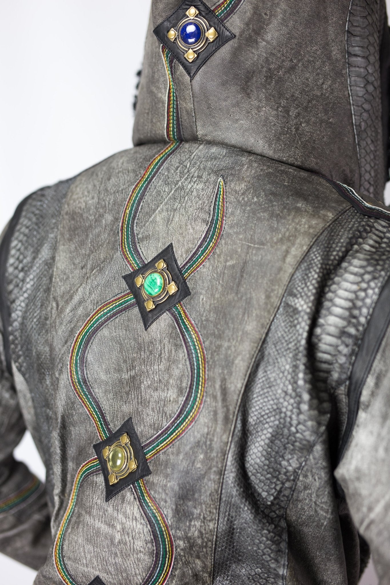 Rainbow Python leather jacket - anahata designs