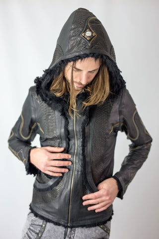 Rainbow Python leather jacket - anahata designs