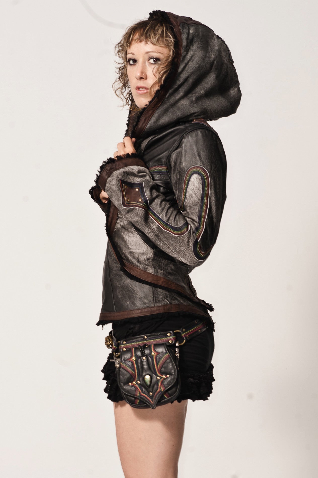 Rainbow Serpent Womens Cut Leather Jacket – anahata designs