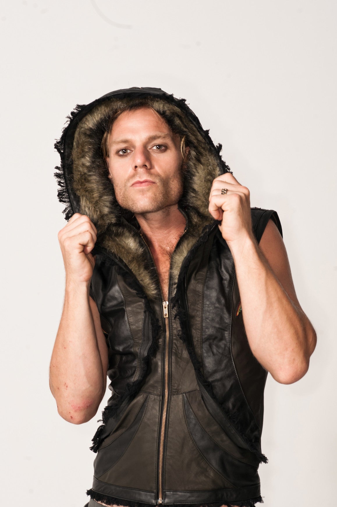 Rainbow Serpent mens cut leather jacket - anahata designs