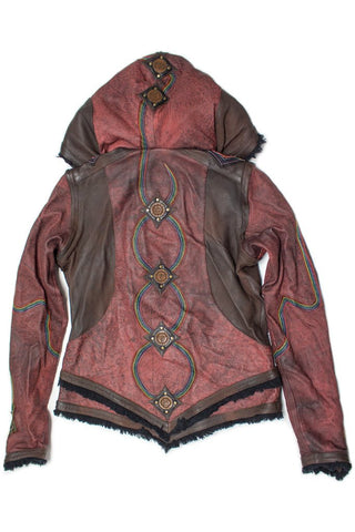 Rainbow Serpent Womens Jacket - Red Combo - Custom Size - anahata designs