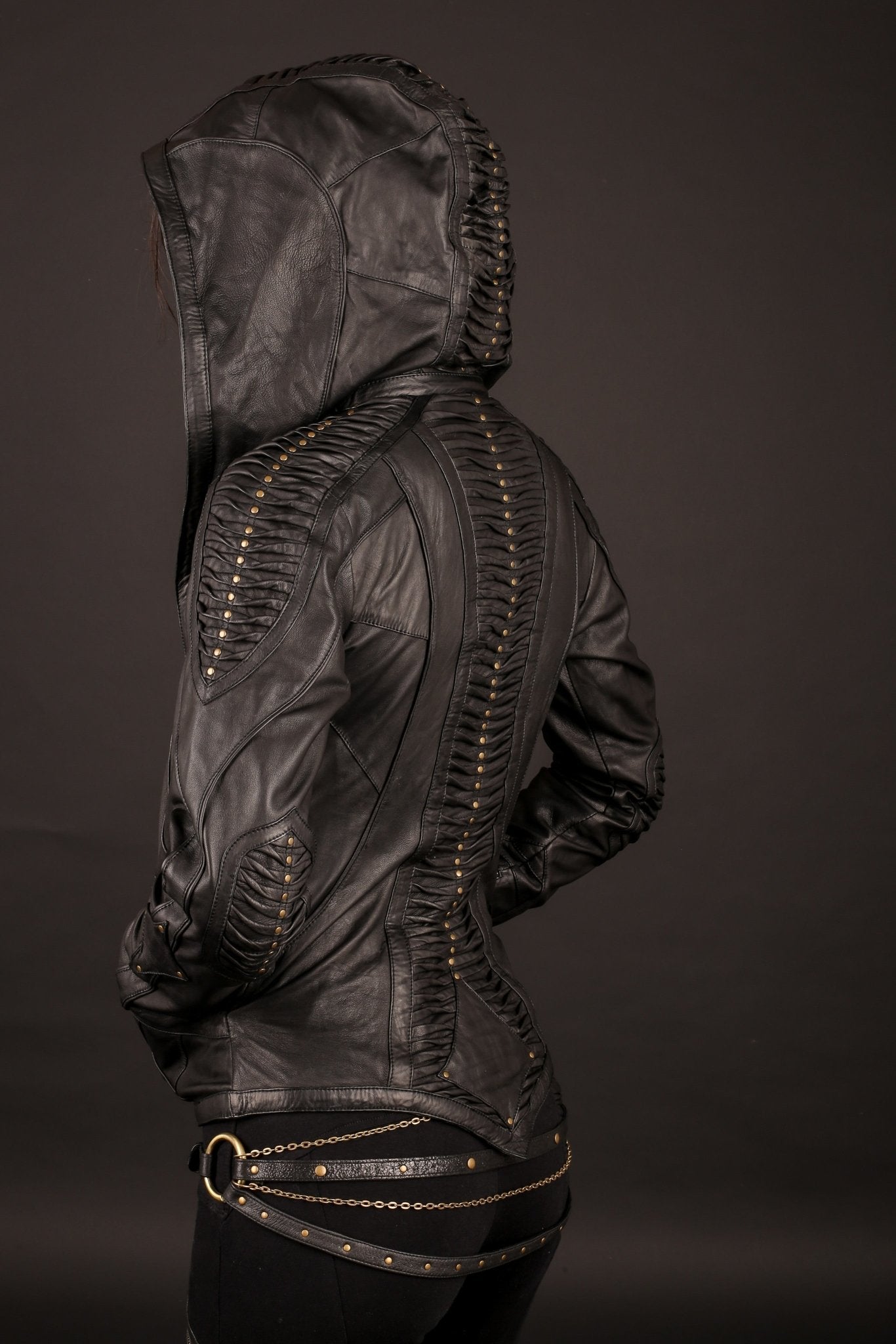 Singularity womens cut leather jacket, authentic Seven of Nine leather jacket - anahata designs