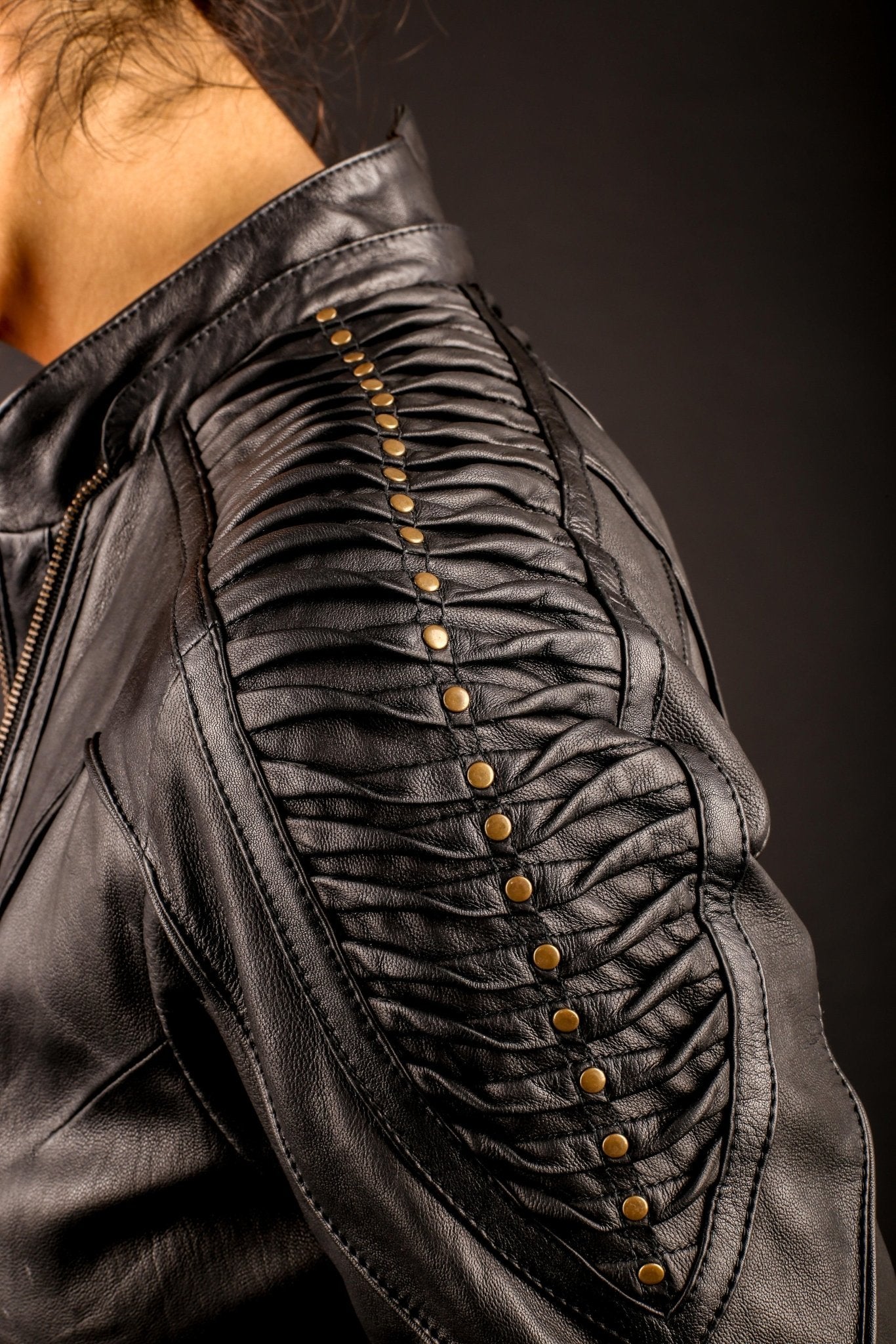 Singularity womens cut leather jacket, authentic Seven of Nine leather jacket - anahata designs