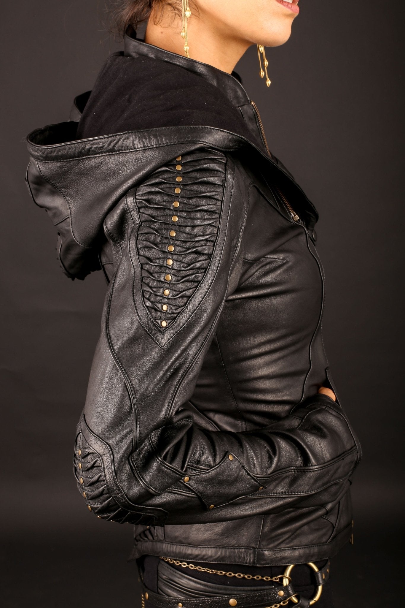 Singularity womens cut leather jacket, authentic Seven of Nine leather jacket - anahata designs