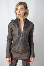 Singularity womens cut leather jacket, authentic Seven of Nine leather jacket - anahata designs