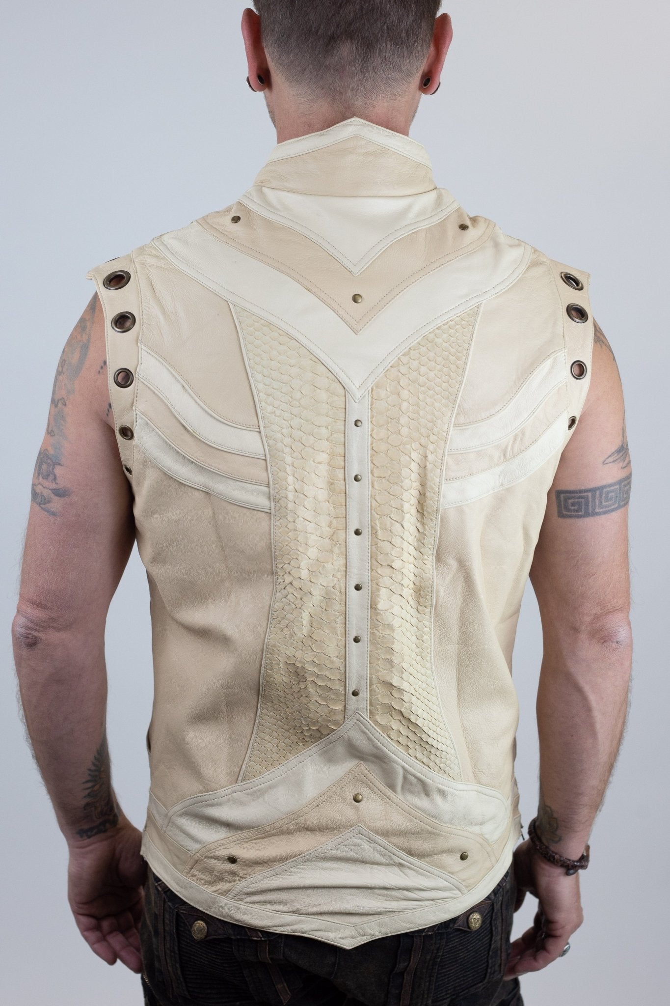 Taurid Leather and python Vest - anahata designs/infiniti now