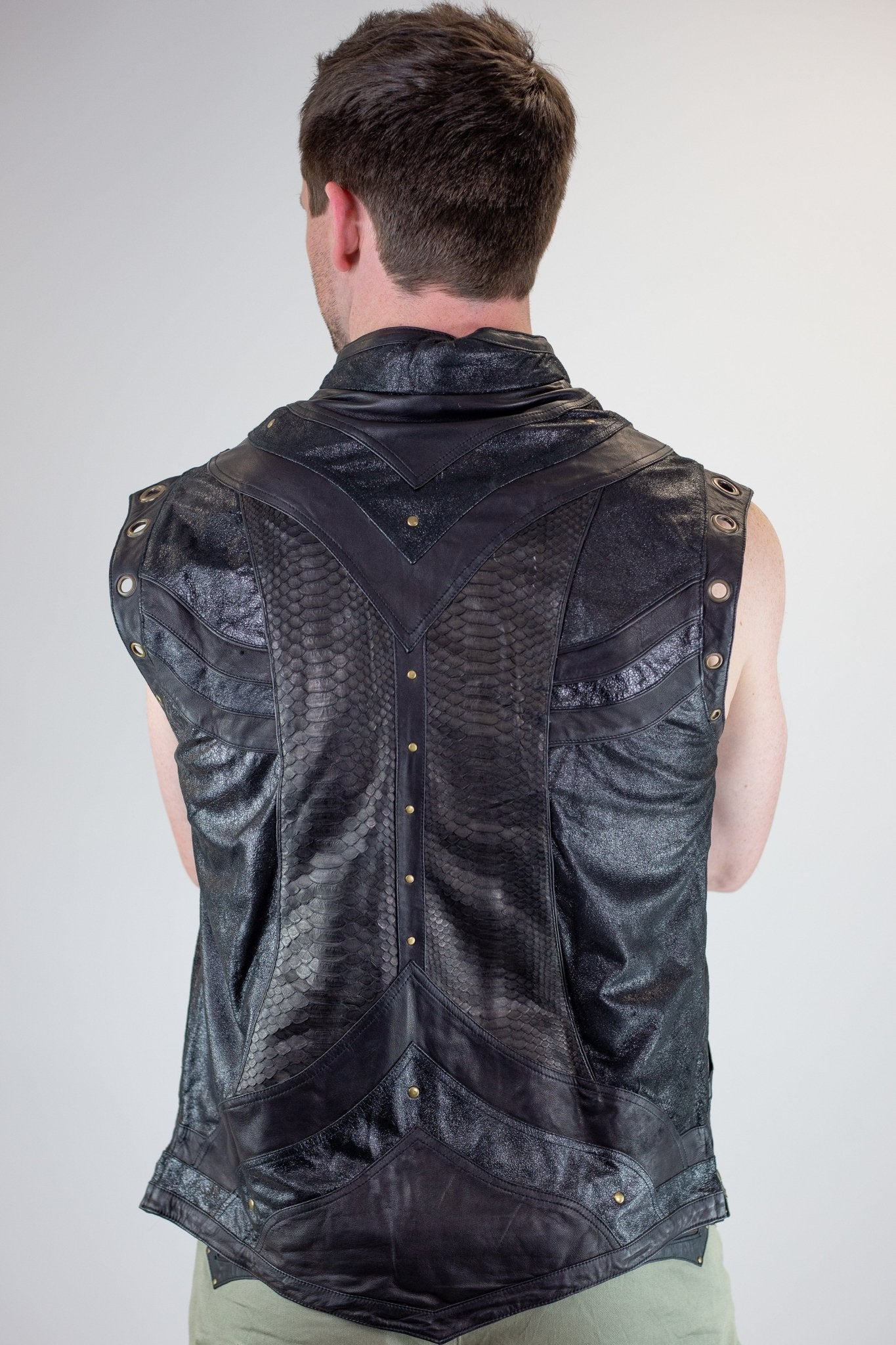 Taurid Leather and python Vest - anahata designs/infiniti now