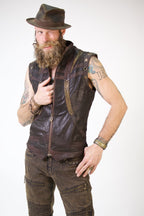 Taurid Leather and python Vest - anahata designs