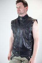 Taurid Leather and python Vest - anahata designs/infiniti now