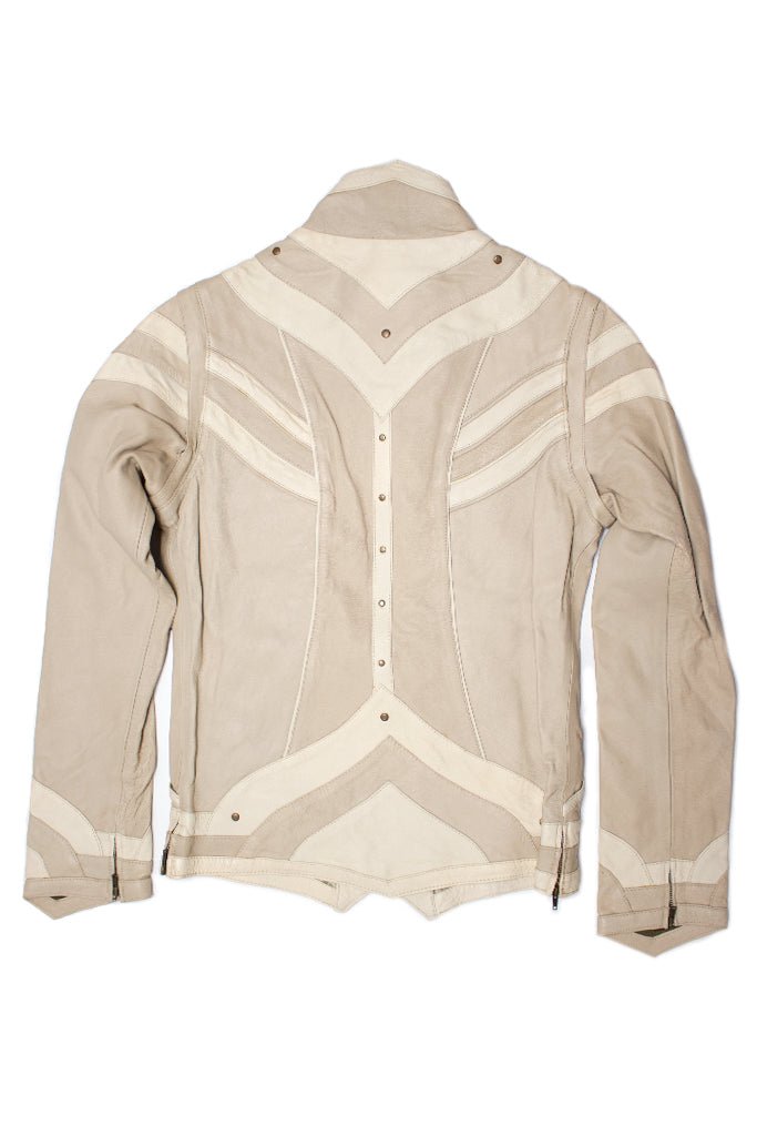 Taurid Leather Jacket Cream Combo xx Small kids size Discolored