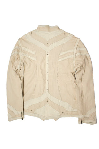 Taurid Leather Jacket - Cream Combo XXL - Off Colors/Stained/Imperfections - anahata designs