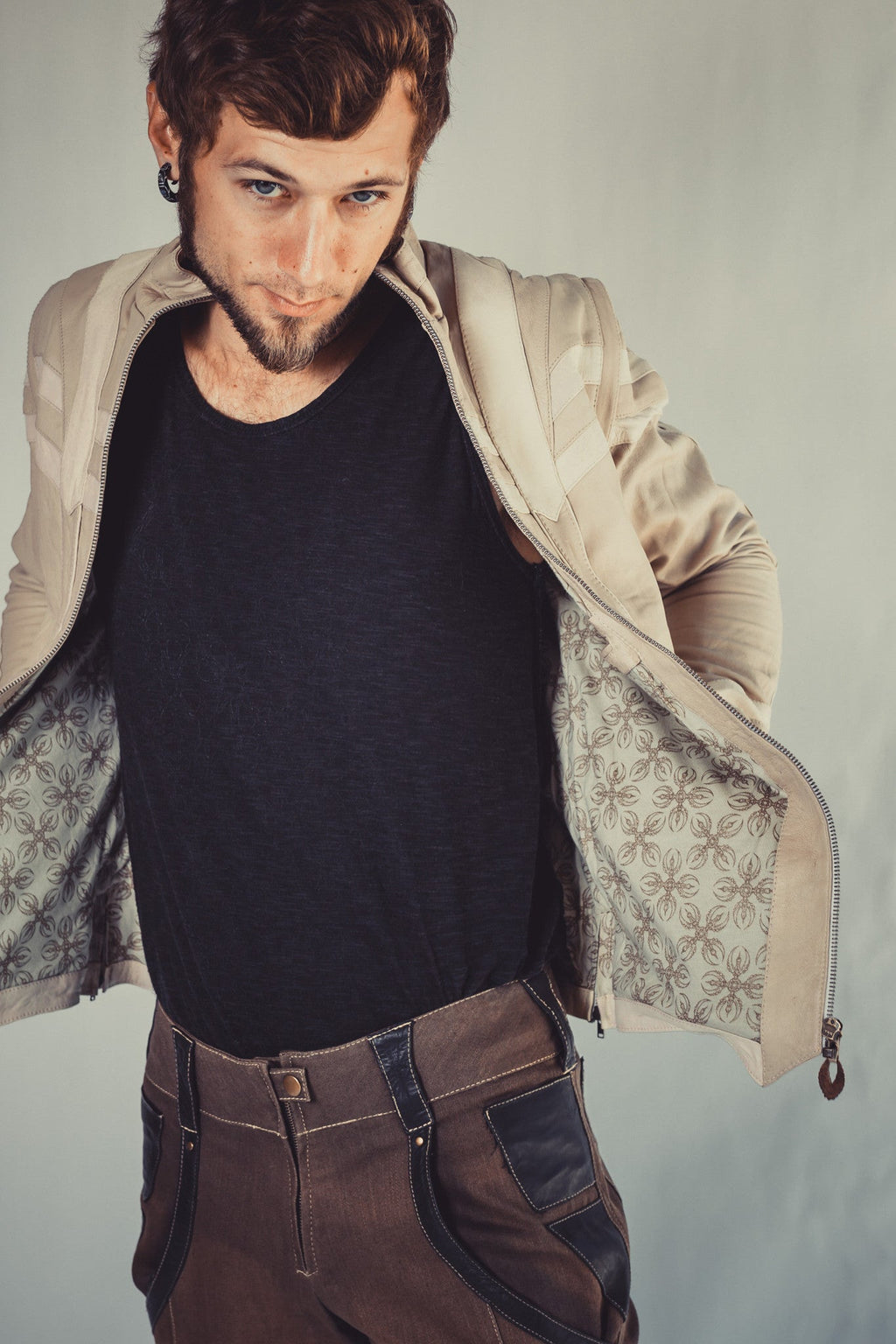 Taurid leather mens cut jacket - anahata designs