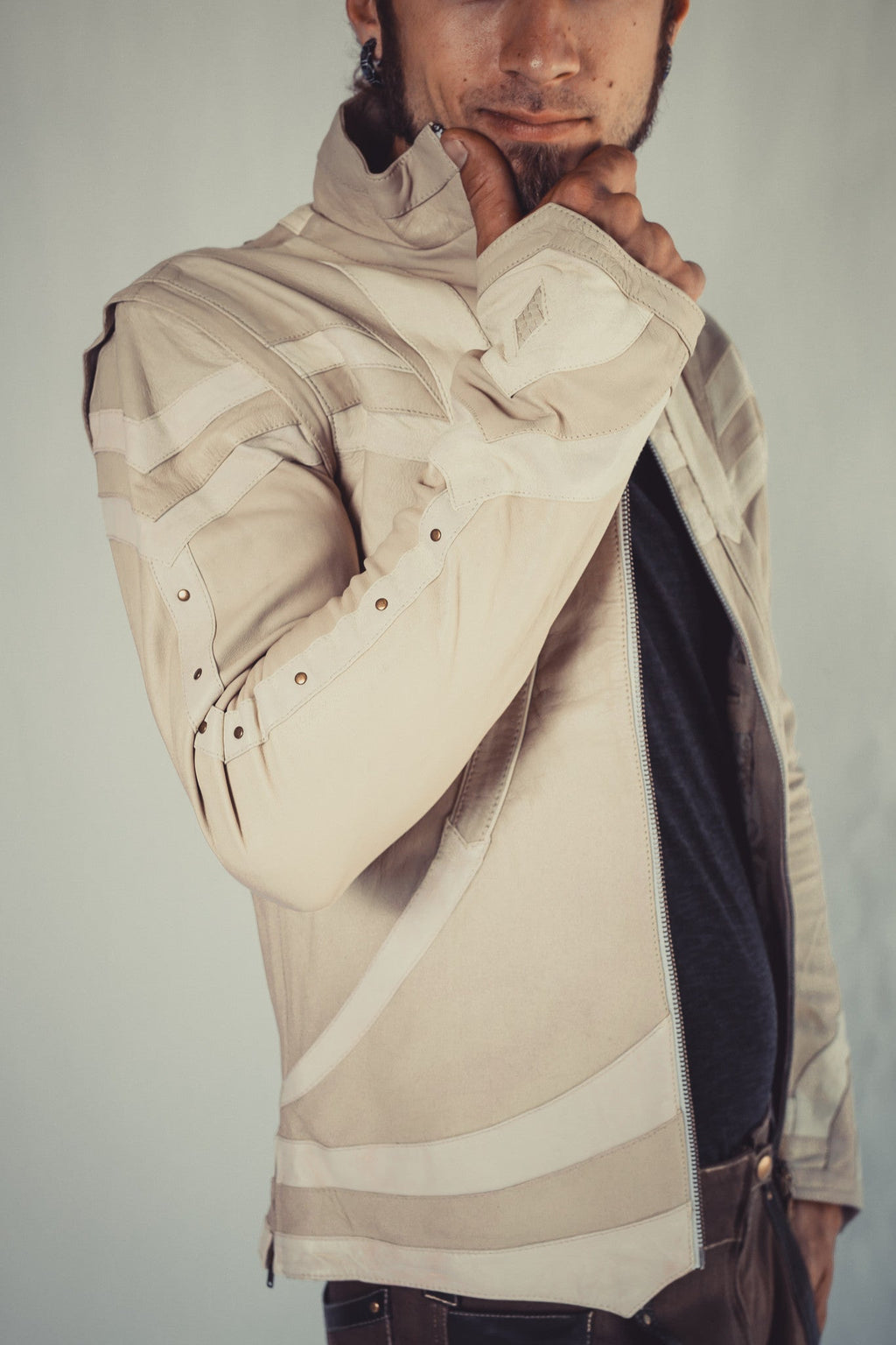 Taurid leather mens cut jacket - anahata designs