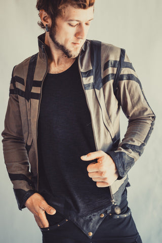 Taurid stretch denim mens cut jacket - anahata designs