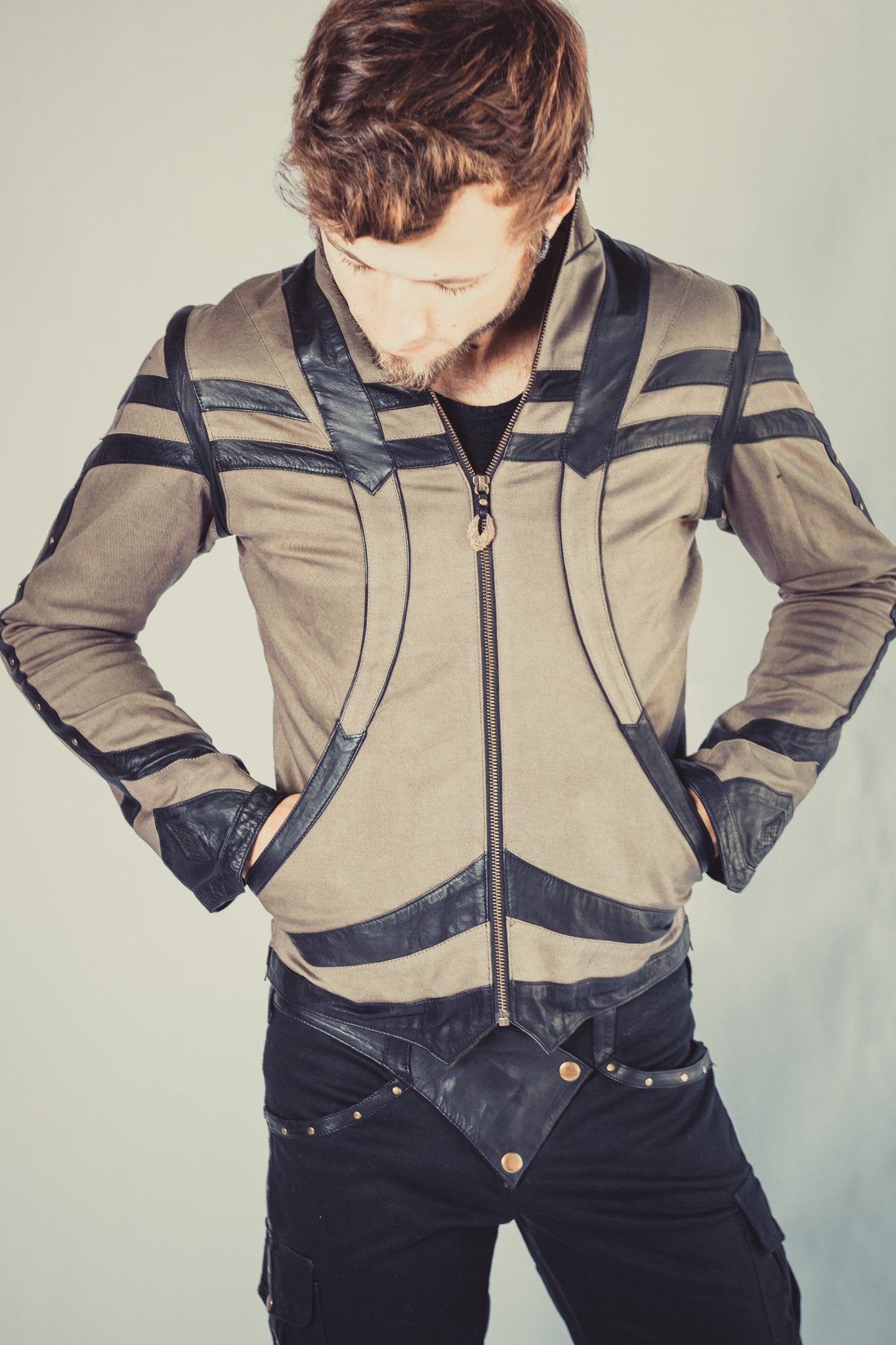 Taurid stretch denim mens cut jacket - anahata designs