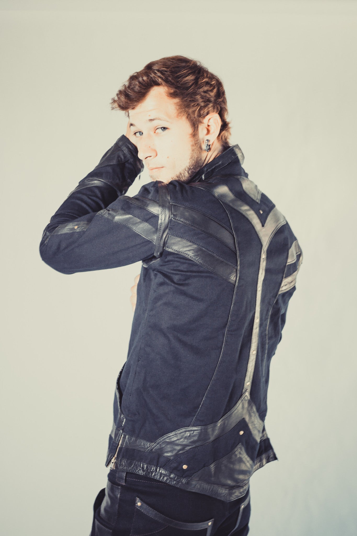Taurid stretch denim mens cut jacket - anahata designs