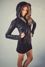 Victory Python edition leather jacket womens cut - anahata designs